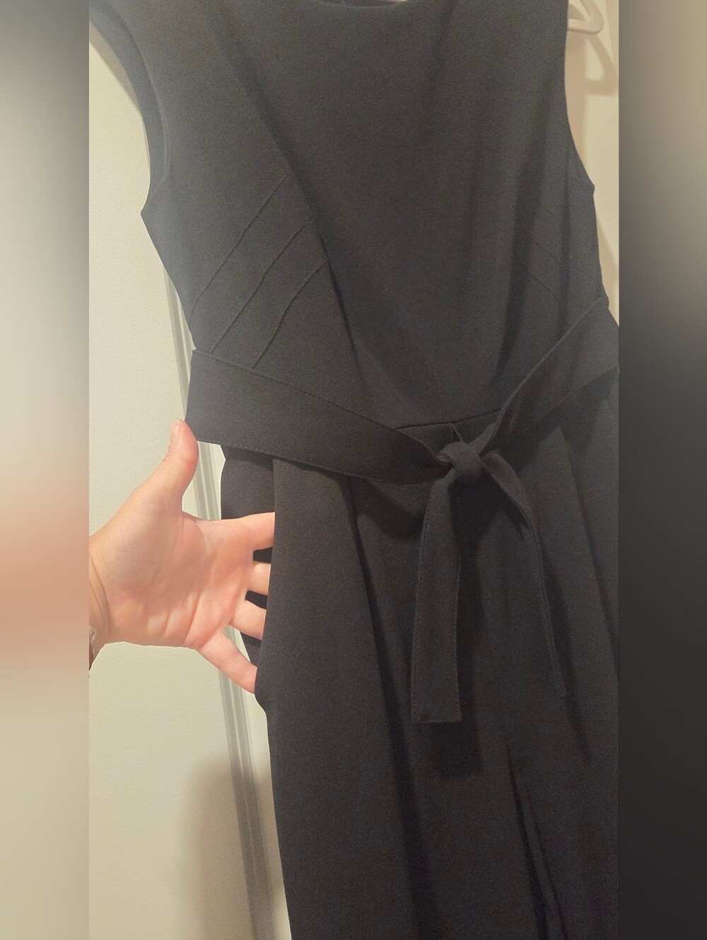 👠 CK Wide-Leg Jumpsuit with Tie Belt & Pockets - Worn Once/EUC! - Picture 6 of 11